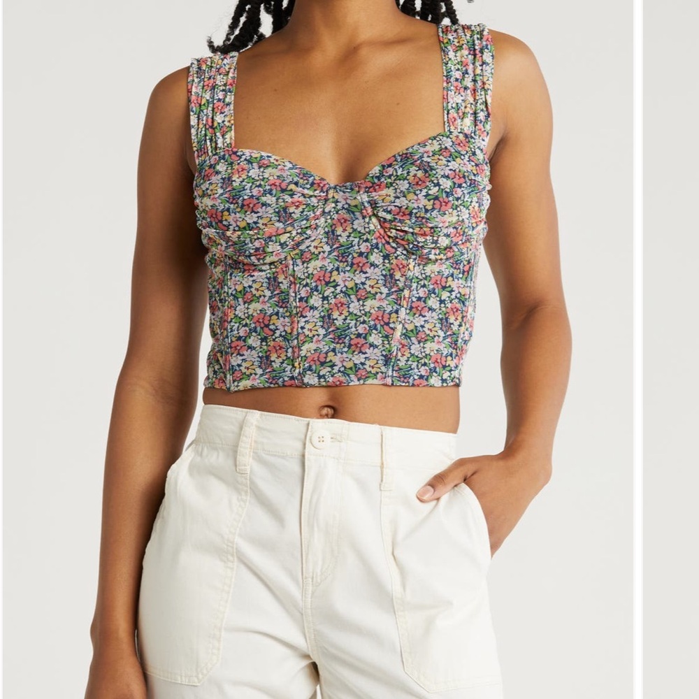 Floral corset top lulus. Worn once
